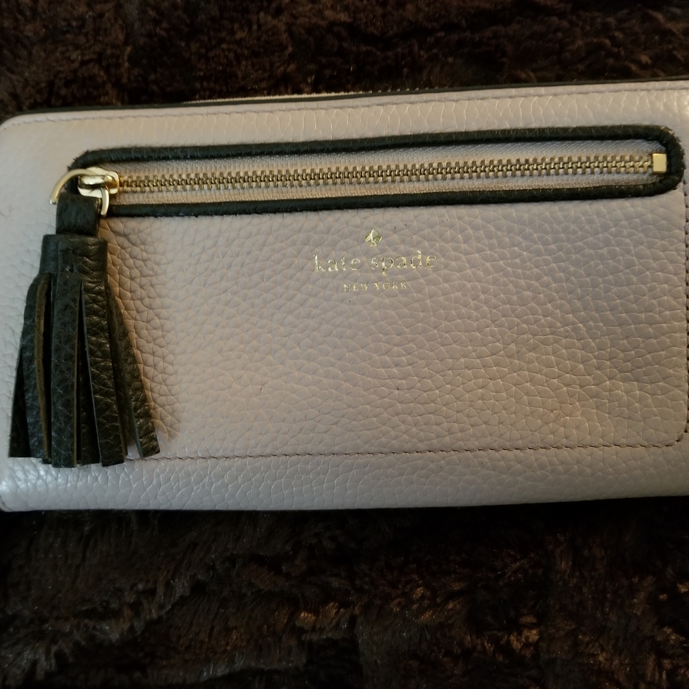 Kate Spade Black and Gray Leather Wallet